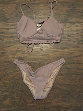 Target Lavender Crochet-Trim Two-Piece Bikini